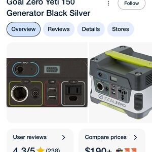 Yeti Black Silver Portable Generator